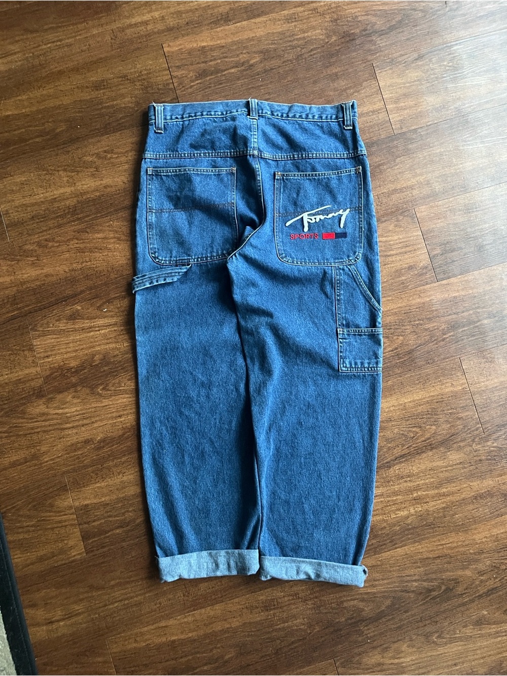 VTG early 90s embroidered Tommy sport baggy carpenter jeans